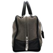 Suede Anagram Amazona Boston Bag Khaki/Black