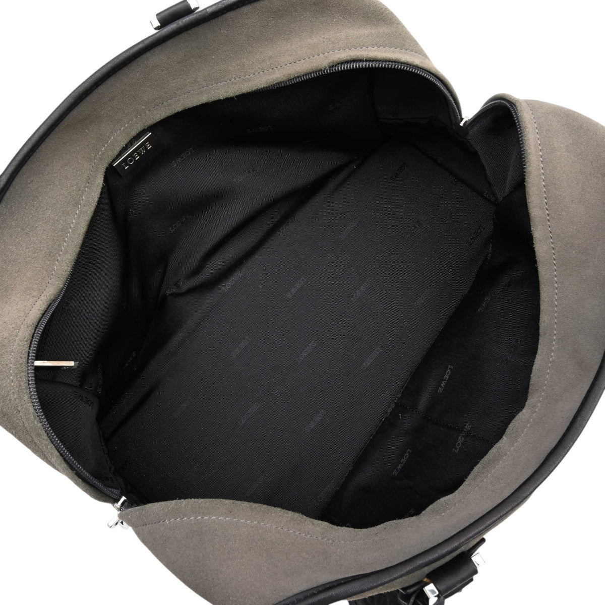 Suede Anagram Amazona Boston Bag Khaki/Black