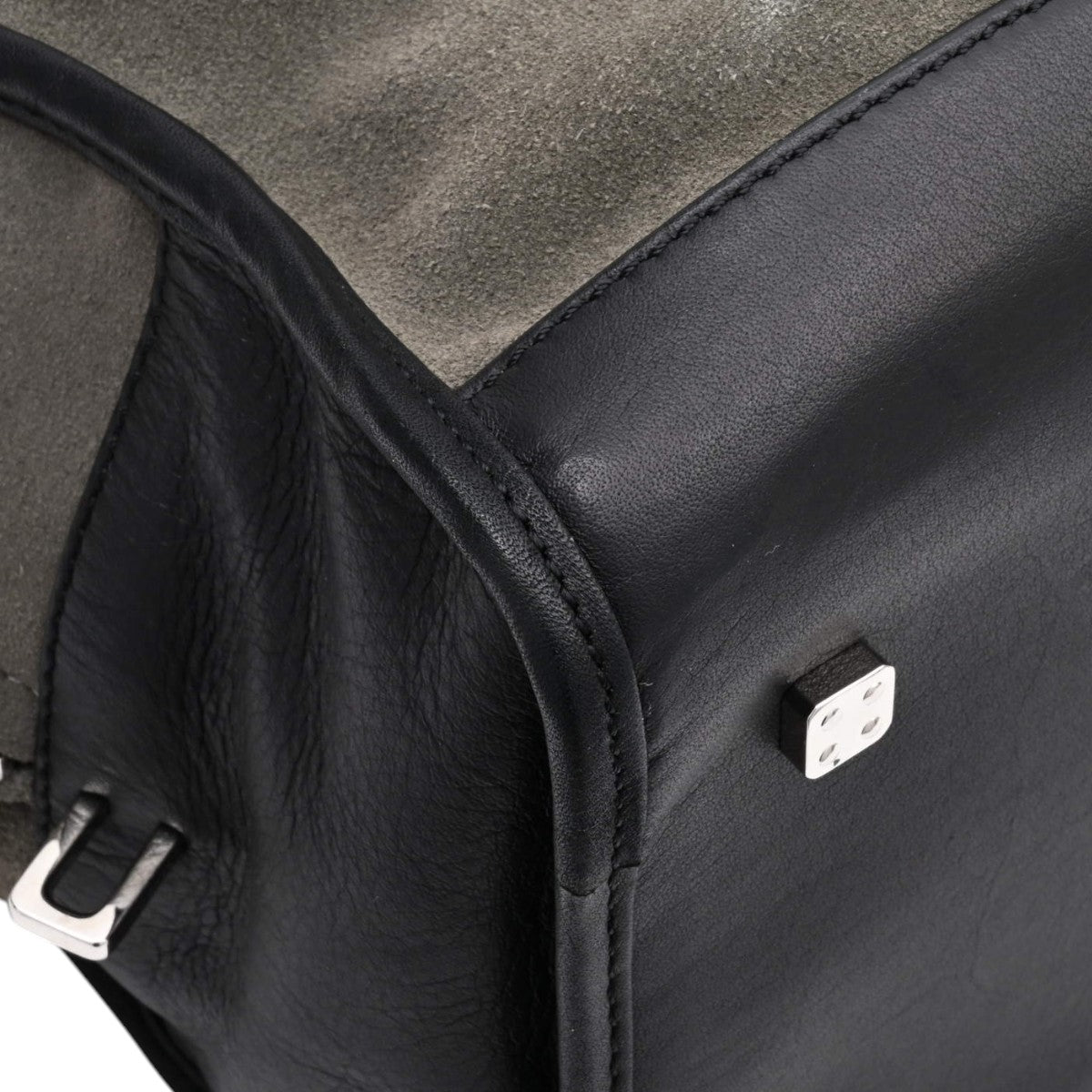 Suede Anagram Amazona Boston Bag Khaki/Black