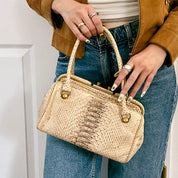 Python Gamaguchi Handbag Beige