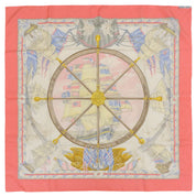 Carre 90 VIVE LE VENT Scarf Pink/White