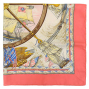 Carre 90 VIVE LE VENT Scarf Pink/White