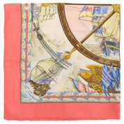 Carre 90 VIVE LE VENT Scarf Pink/White