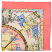 Carre 90 VIVE LE VENT Scarf Pink/White
