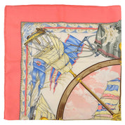 Carre 90 VIVE LE VENT Scarf Pink/White