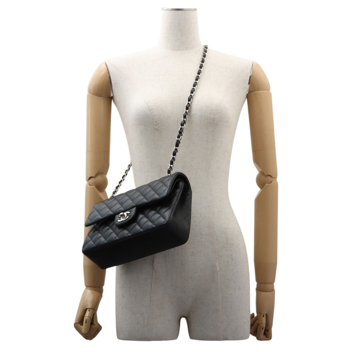 Classic Flap Chain Bag, 23cm, Black, Circa 2020