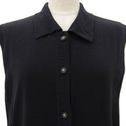 CC Mark Button Sleeveless Top #44 Black