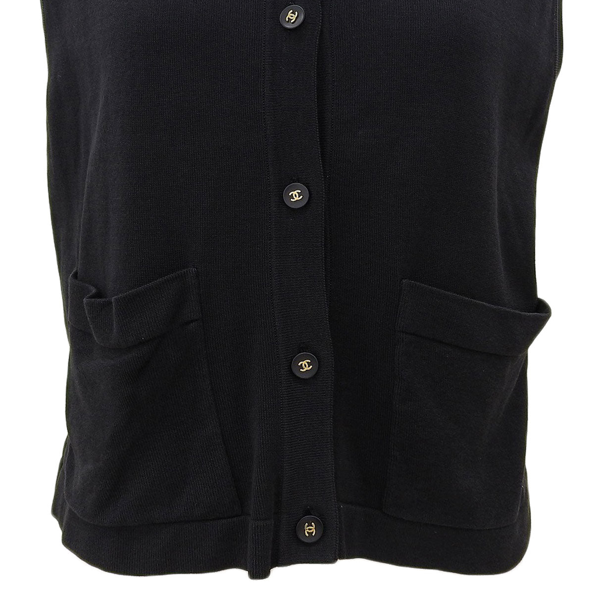 CC Mark Button Sleeveless Top #44 Black
