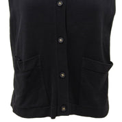 CC Mark Button Sleeveless Top #44 Black