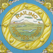 卡雷90 RAILING丝巾 浅蓝/黄