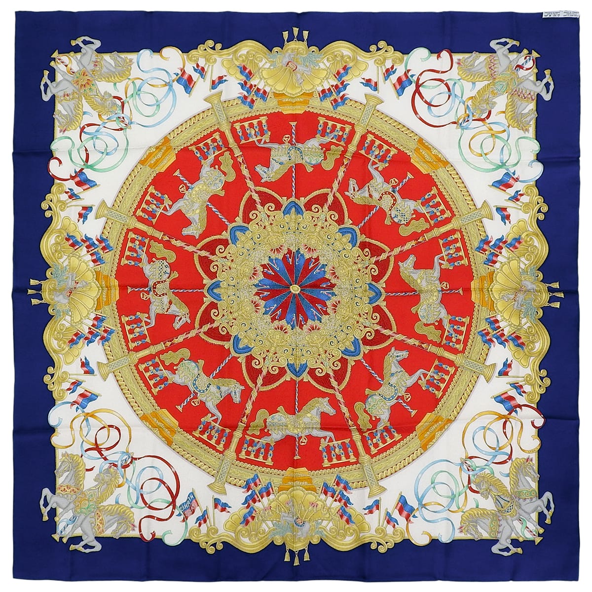 Carré 90 LUNA PARK Scarf Blue/Red