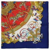 Carré 90 LUNA PARK Scarf Blue/Red