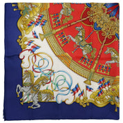Carré 90 LUNA PARK Scarf Blue/Red