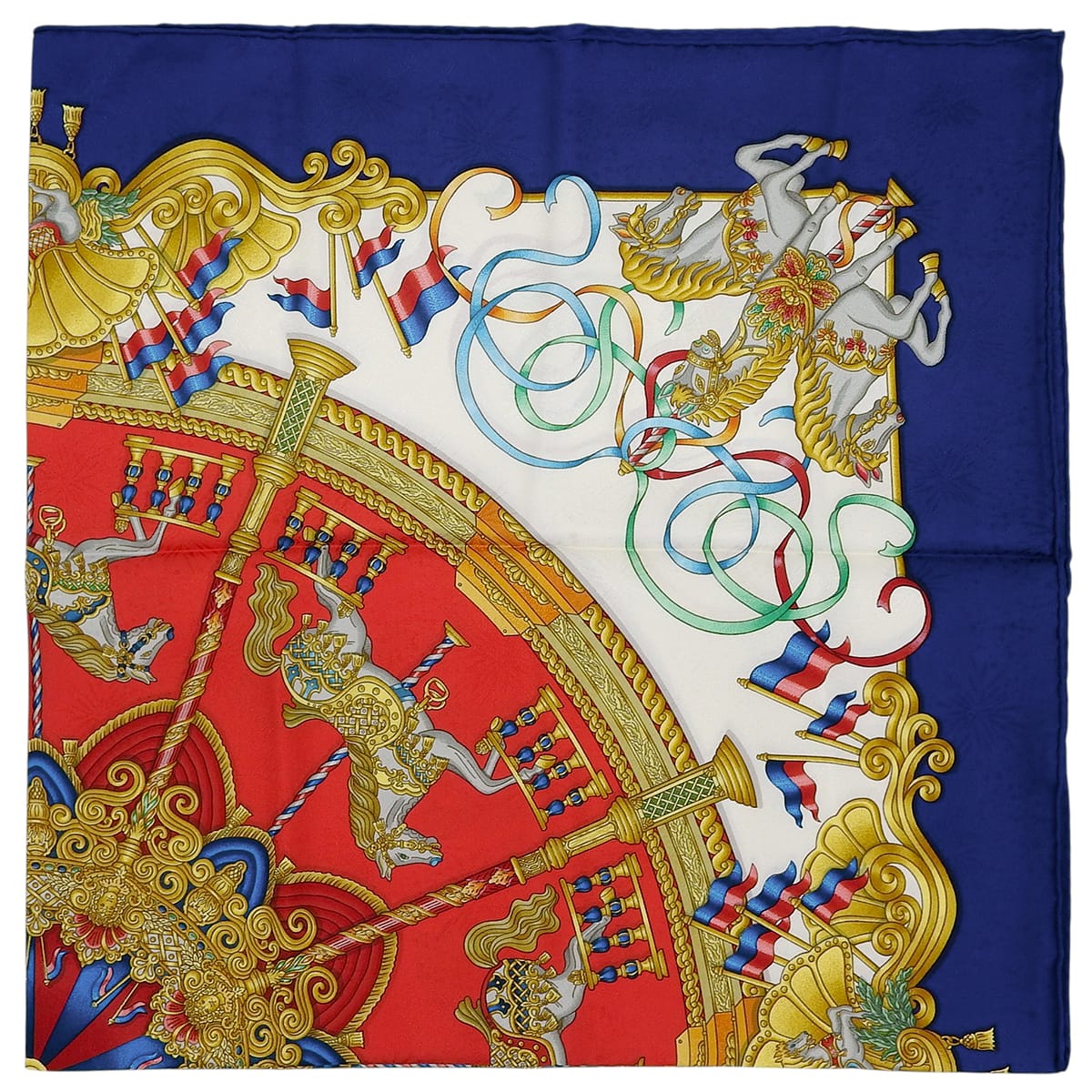 Carré 90 LUNA PARK Scarf Blue/Red