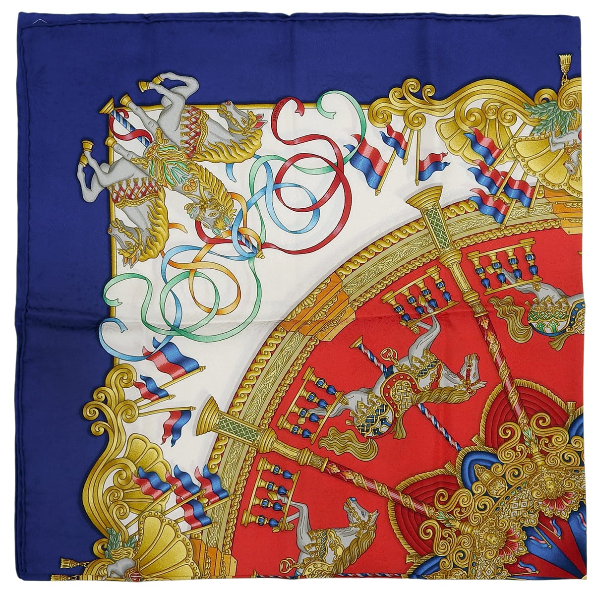 Carré 90 LUNA PARK Scarf Blue/Red