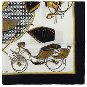 カレ90 LES VOITURES S TRANSFORMATIONスカーフ ホワイト/ブラック