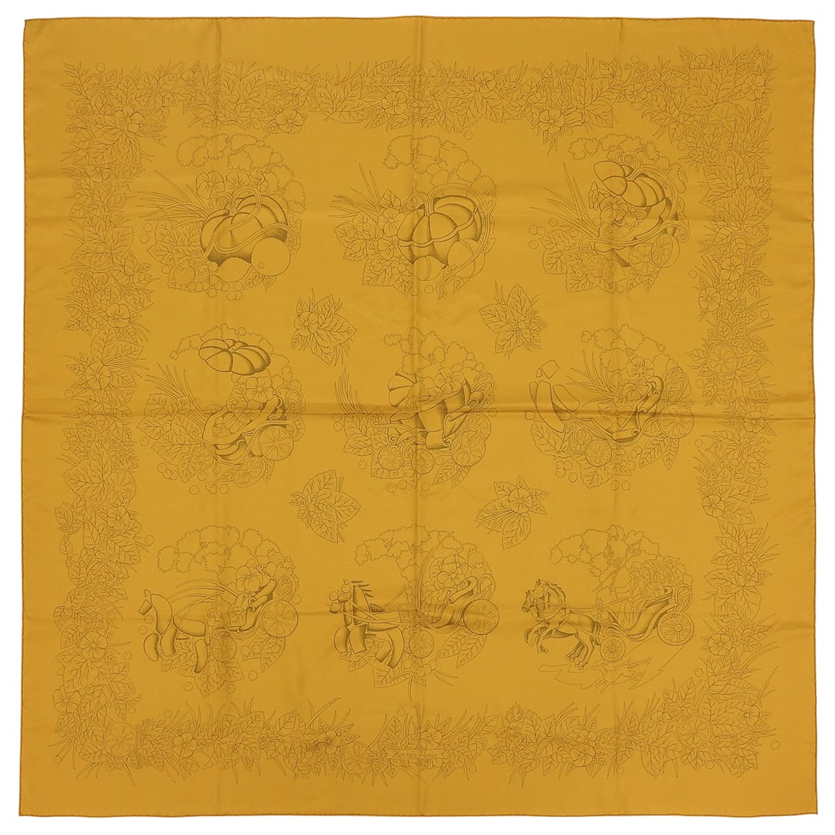 Carré 90 Sophie Silk Scarf Mustard