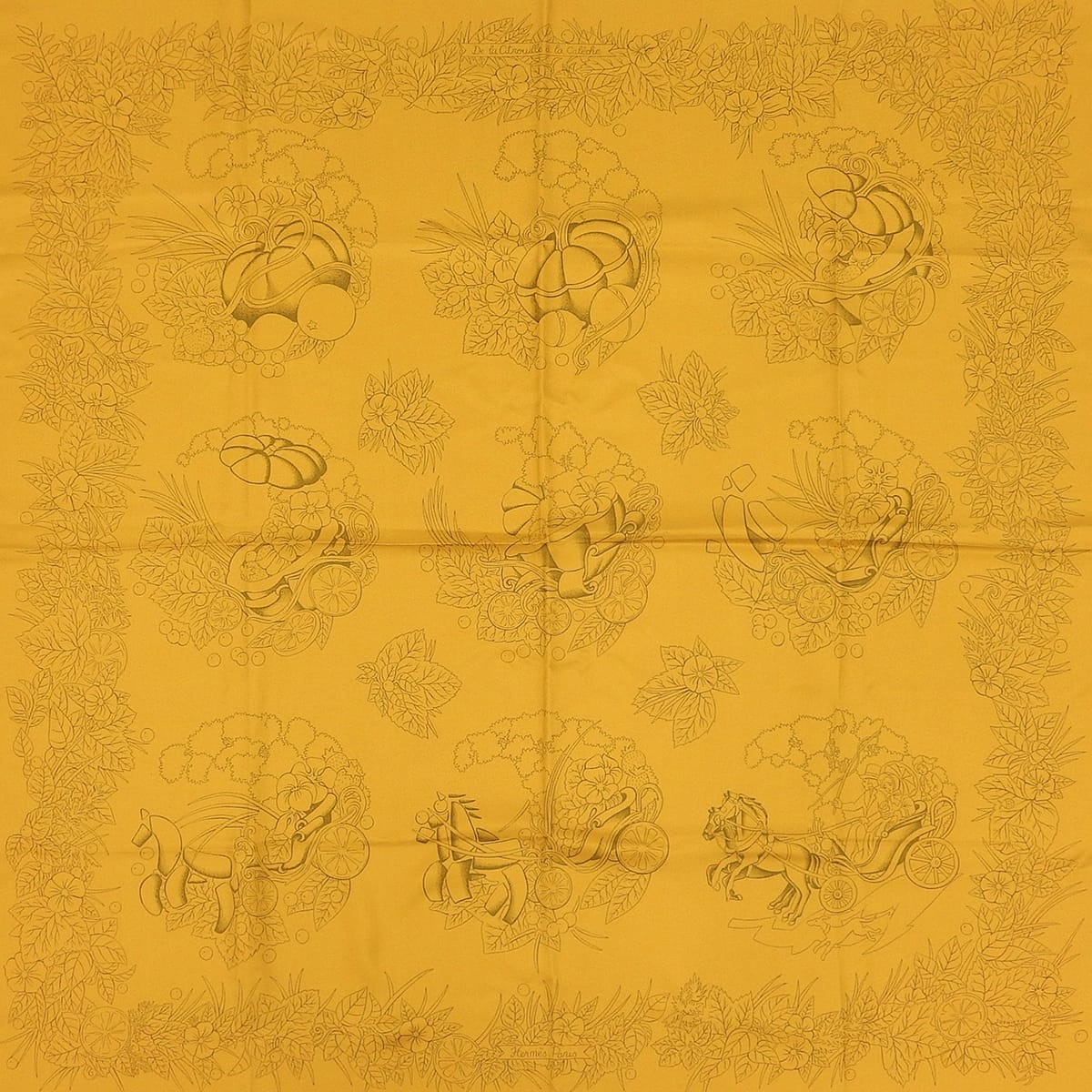 Carré 90 Sophie Silk Scarf Mustard