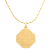 Rhinestone Octagon Logo Plate Necklace Gold/Silver