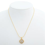 Rhinestone Octagon Logo Plate Necklace Gold/Silver