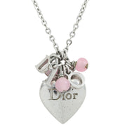 Heart Motif Logo Necklace Silver/Pink