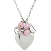 Heart Motif Logo Necklace Silver/Pink