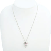 Heart Motif Logo Necklace Silver/Pink