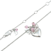 Heart Motif Logo Necklace Silver/Pink