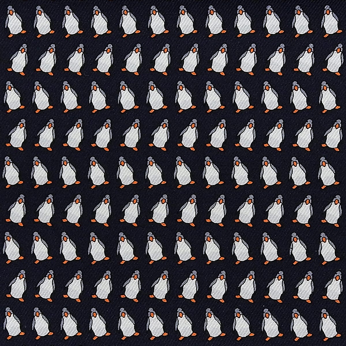 カレ45 ペンギンパターンスカーフ ブラック