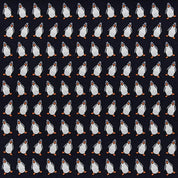 カレ45 ペンギンパターンスカーフ ブラック