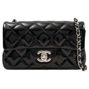 2013-era Patent Classic Flap Chain Mini Bag, Black