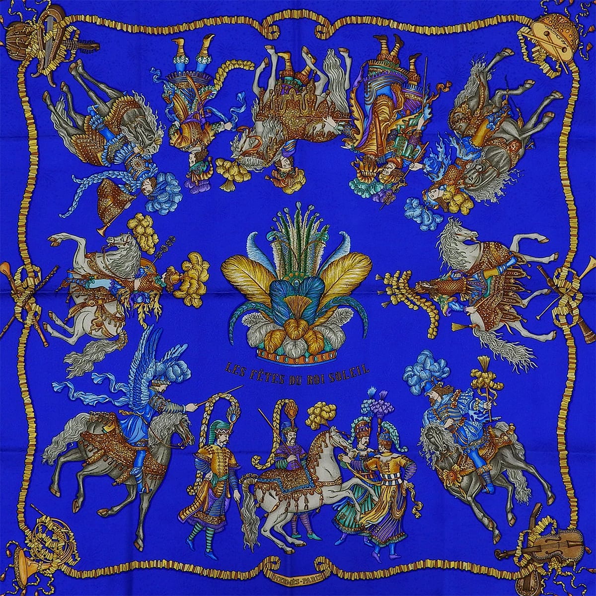 Scarf LES FETES DU ROI SOLEIL Blue/Multi