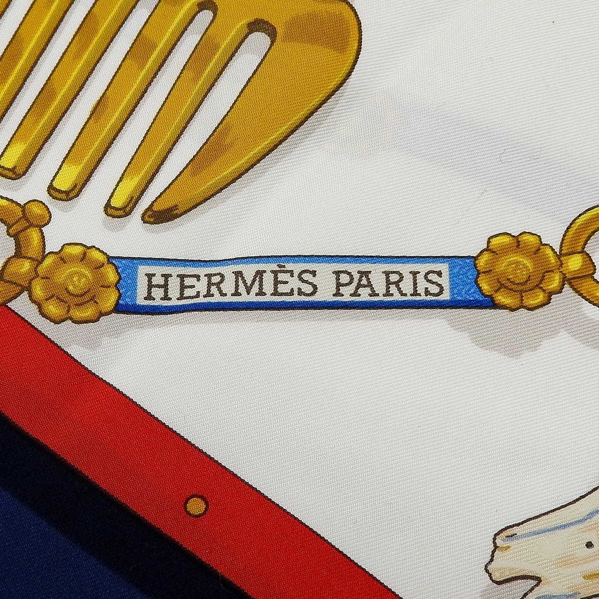 Hermes Memoire 90 Scarf in Navy/White
