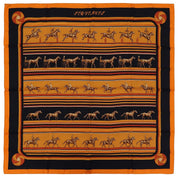 Carre 90 Sequences Scarf Orange/Black