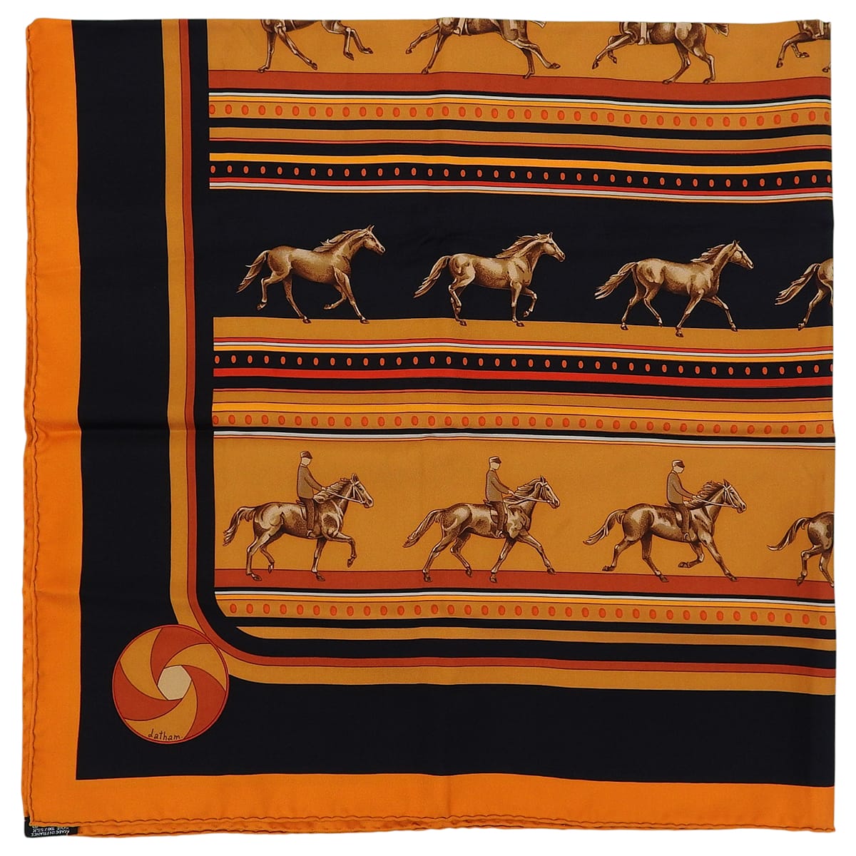 Carre 90 Sequences Scarf Orange/Black