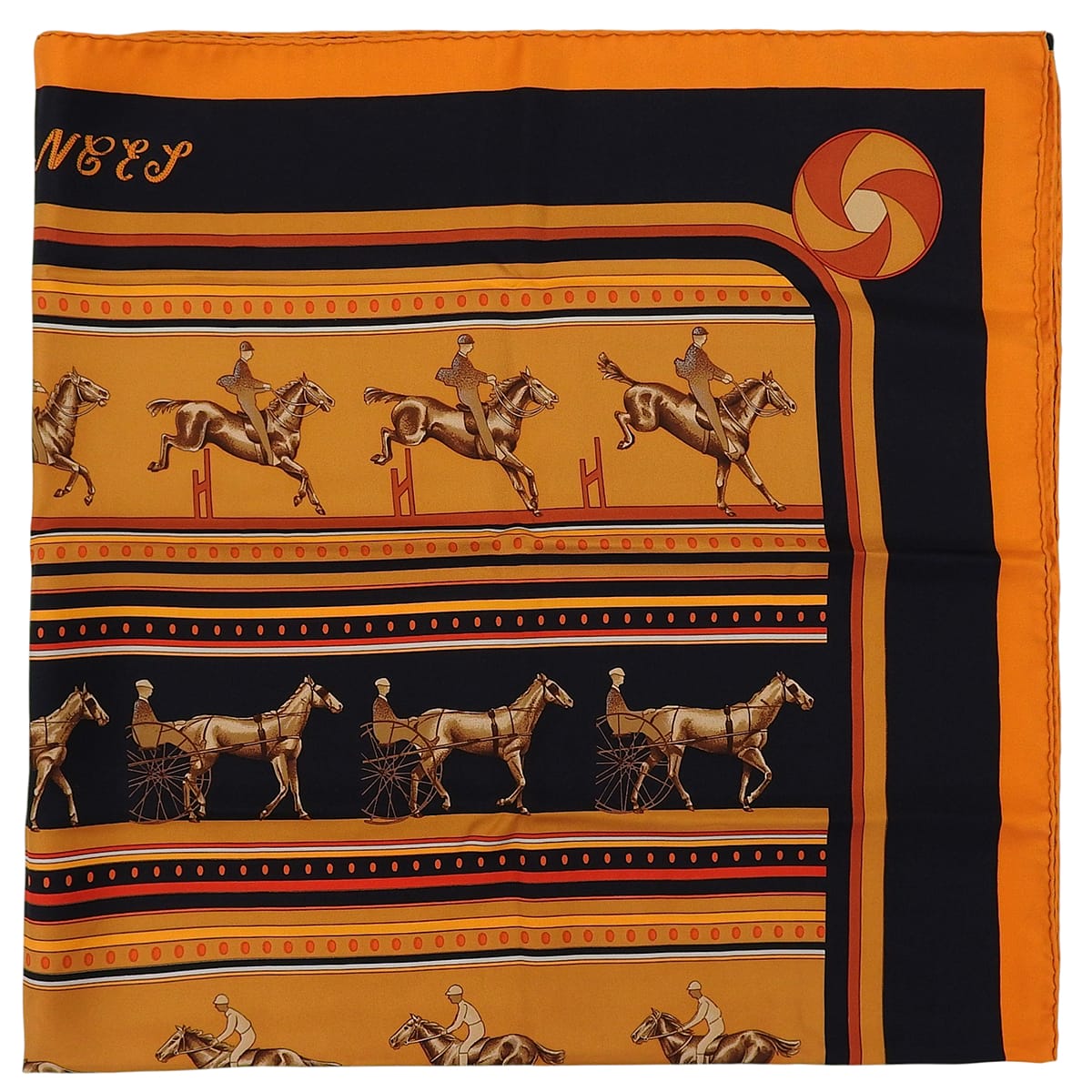 Carre 90 Sequences Scarf Orange/Black