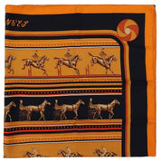 Carre 90 Sequences Scarf Orange/Black