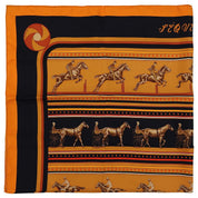Carre 90 Sequences Scarf Orange/Black