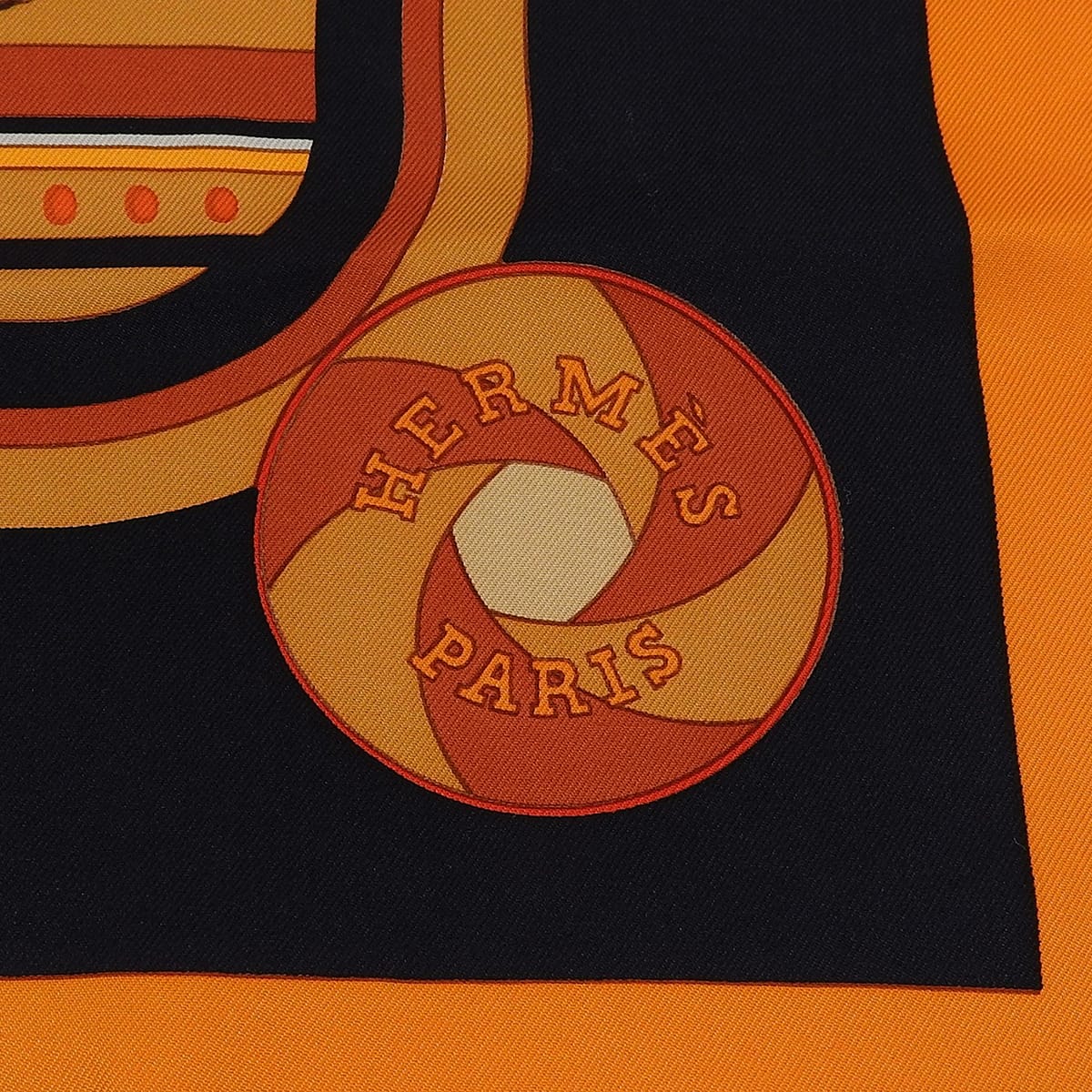 Carre 90 Sequences Scarf Orange/Black
