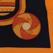 Carre 90 Sequences Scarf Orange/Black