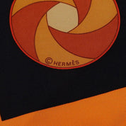 Carre 90 Sequences Scarf Orange/Black