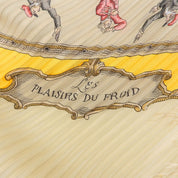 PLAISIRS DU FROID Pattern Pleated Scarf Yellow