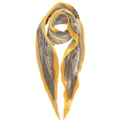 PLAISIRS DU FROID Pattern Pleated Scarf Yellow