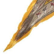PLAISIRS DU FROID Pattern Pleated Scarf Yellow