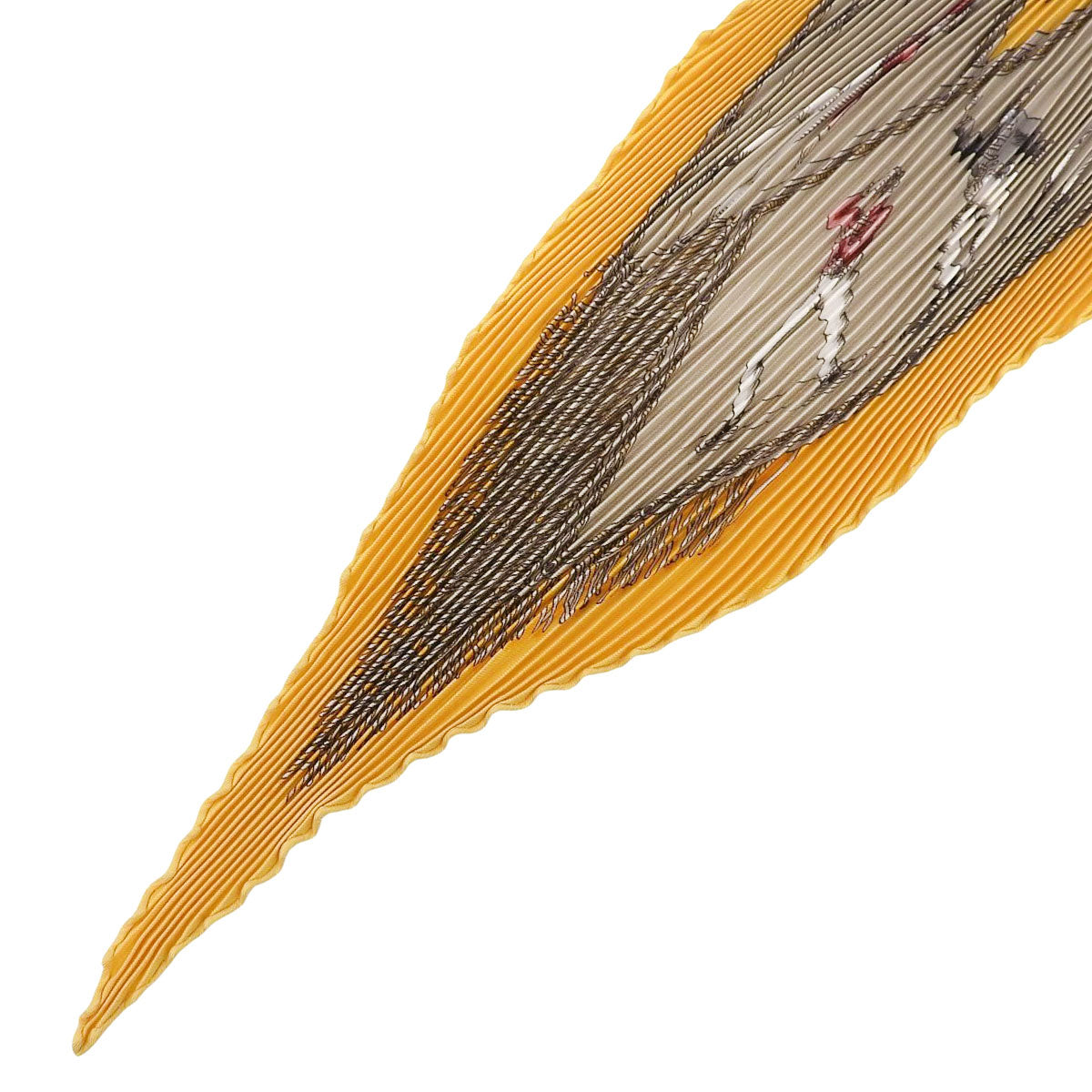 PLAISIRS DU FROID Pattern Pleated Scarf Yellow
