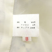 Wool Logo Button Check Double Breasted Coat #8 Ivory/Black