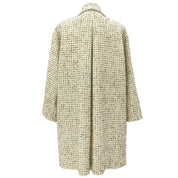 Wool Logo Button Check Double Breasted Coat #8 Ivory/Black