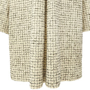 Wool Logo Button Check Double Breasted Coat #8 Ivory/Black