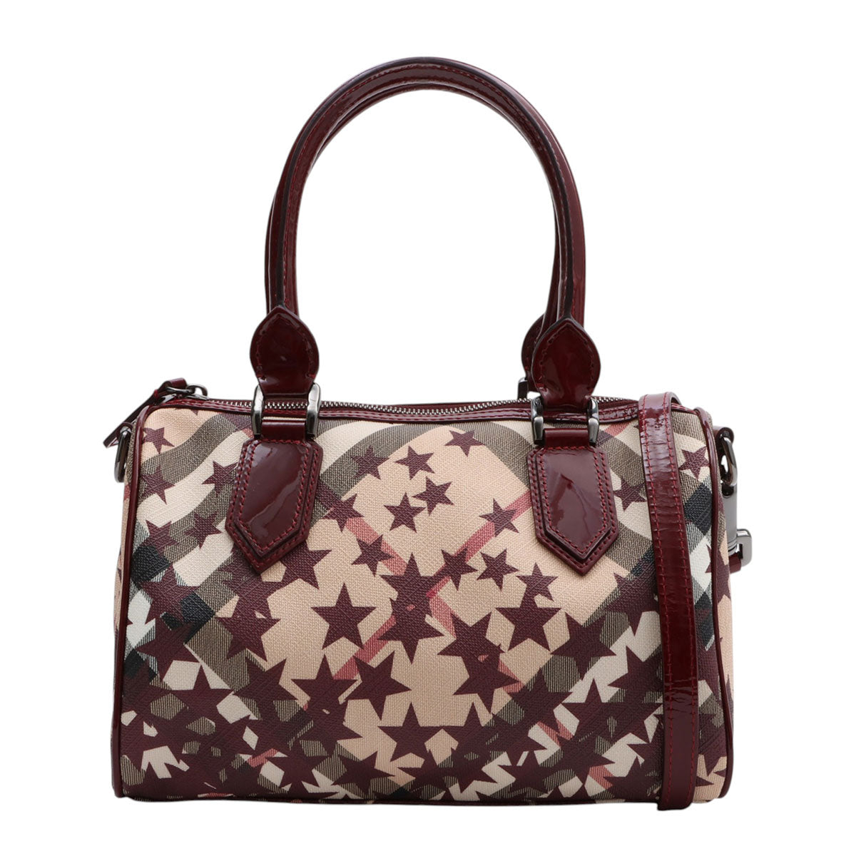 Star Check Pattern 2-Way Bag Beige/Bordeaux