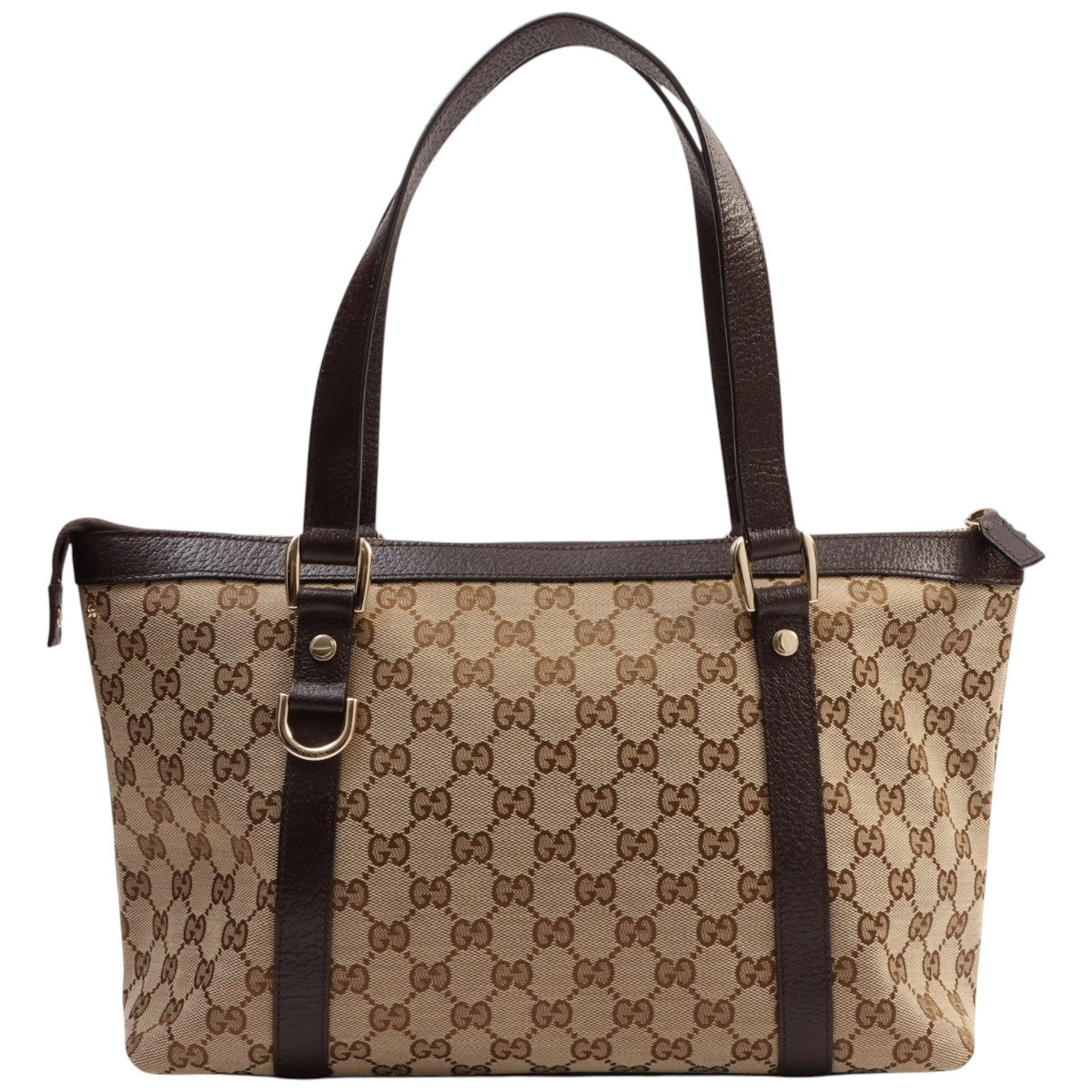 Canvas GG Pattern Abbey Handbag Beige/Dark Brown